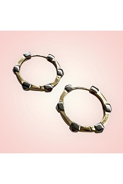 Atelier Sriza Zircon Stone Double Color Steel Earrings Glam