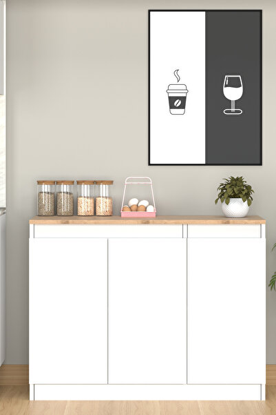 Fly Mobilya 120 cm Andy Ada Mutfak Dolabı, Çok Amaçlı Dolap