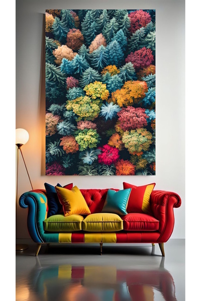 özkacar ARBORE COLORATE 1 Tablou pe pânză pentru decorarea casei, perete, sal...
