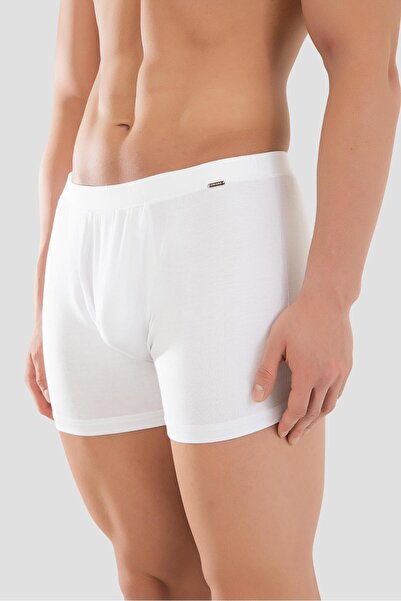 BAYKAR Men's Micro Modal Elastane Basic Boxer 1402 White