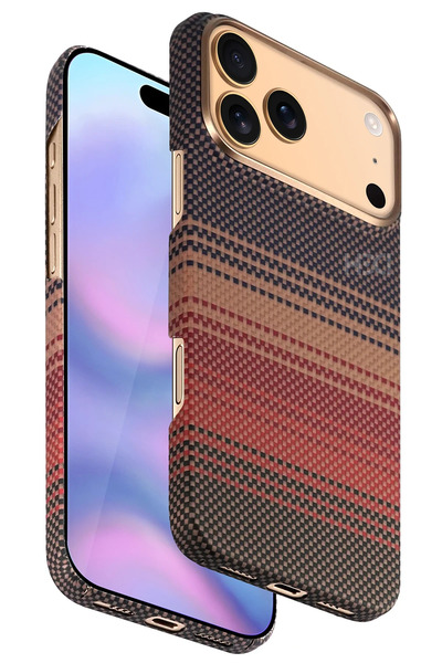 Fuchsia Apple iPhone 17 Pro HBC-350 Ruaha Kevlar Magsafe Kapak - Gün Batımı