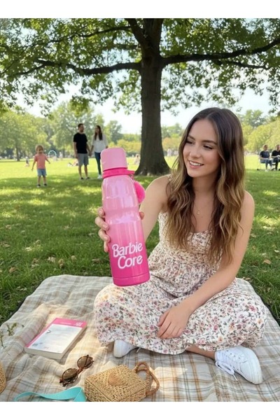Miniso Barbie Lisanslı Termos -600ml (D)