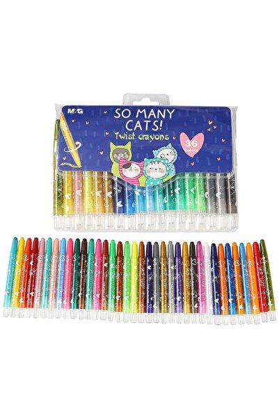 M&G Twistable wax crayons, So many cats, PVC packaging, 36 colors/set,