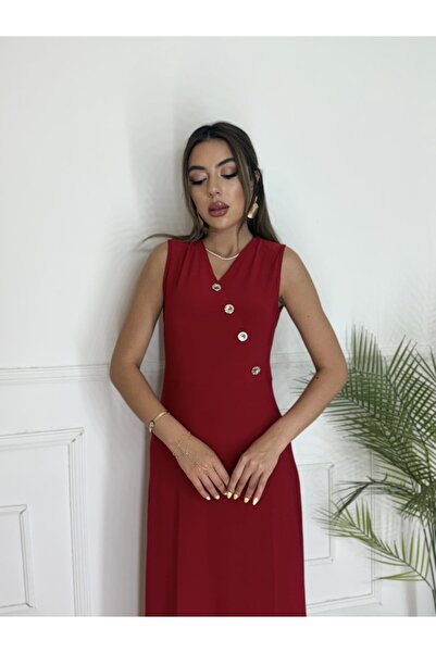 Wear Up Women's Button Detail Sleeveless Maxi Dress