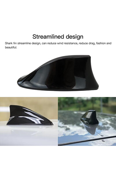 Generic هوائي زعانف القرش للسيارة - تصميم انسيابي لتحسين استقبال الإشارة - أسود