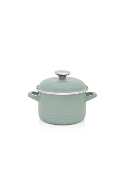 Metalac Pot with lid 2l Standard Wave Green enemel/16cm/2l/light green
