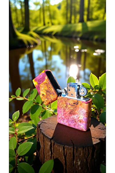 precious El Yapımı Stabilize Dişbudak Ağacı & Epoksi Benzinli Çakmak – Ömür B...