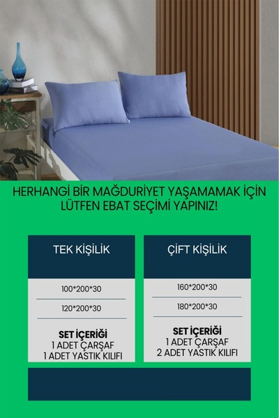 OZNHOME Elastic Fitted Sheet Set 100% Cotton Single/Duo/Queen Size Fitted Sheet Set