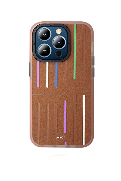 Fuchsia iPhone 15 Pro Max Kılıf HBC-221 Roma Kapak - Kahverengi