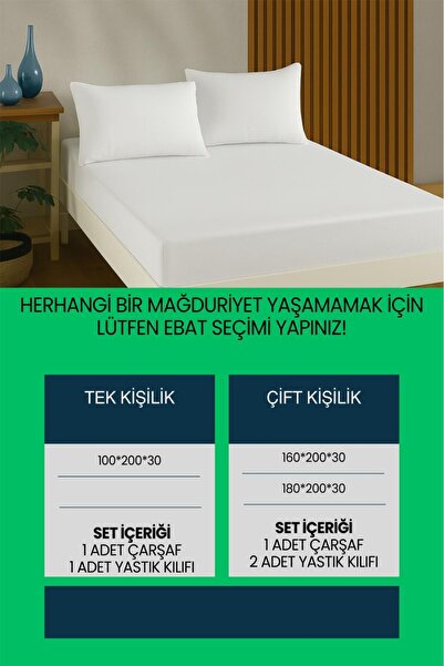 OZNHOME Elastic Fitted Sheet Set 100% Cotton Single/Duo/Queen Size Fitted Sheet Set