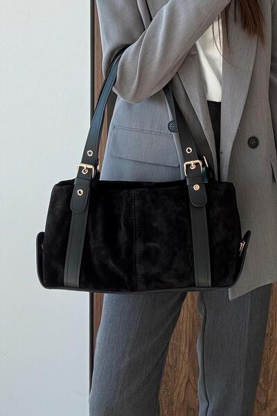 nope21shoess حقيبة نينا من الجلد الطبيعي باللون الأسود