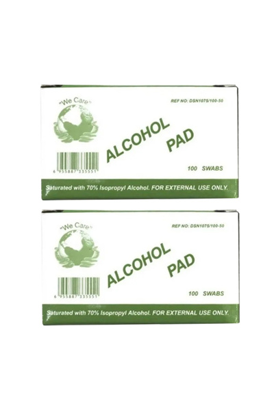 WeCare مسحة طبية كحولية 100 قطعة 2 حبه