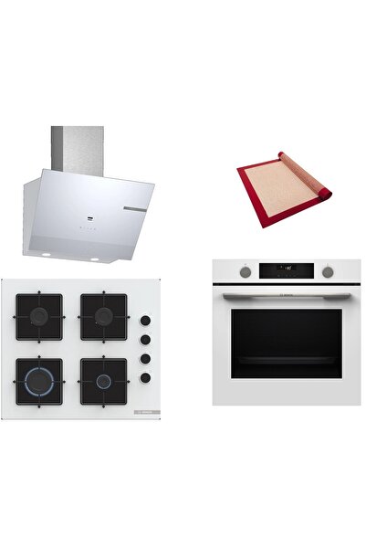 Bosch Beyaz 3 lü Ankastre Set (HUA736EV0T-POP6C2P30O-DWK67PJ20T) Buhar Destek...