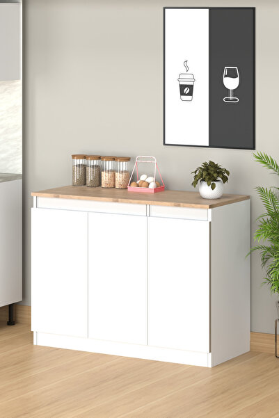 Fly Mobilya 120 cm Andy Ada Mutfak Dolabı, Çok Amaçlı Dolap