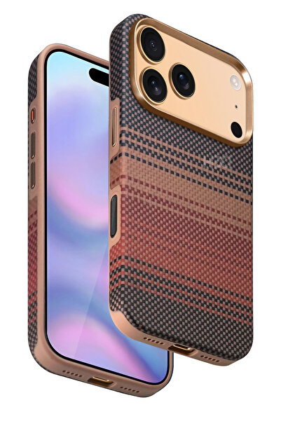 Fuchsia Apple iPhone 17 Pro Max HBC-377 Kevlar Slim Magsafe Kapak - Gün Batımı