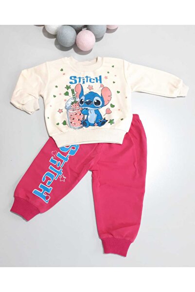 Sönmez Baby SEVİMLİ STİTCH MEVSİMLİK İKİLİ KIZ BEBE ÇOCUK TAKIM