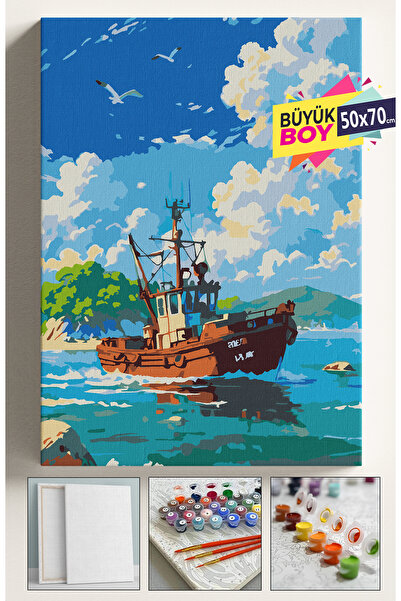 Genel Markalar Sayılarla Boyama Seti Numaralı Tuval Fırça Boya Dahil Kasnaklı...