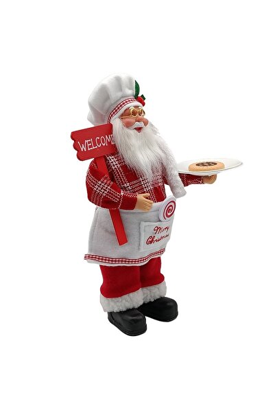Flippy Christmas Decorative Figurine - Santa Claus Chef, 30 x 17 x 10 cm, Plastic & Textile, Red/Whi