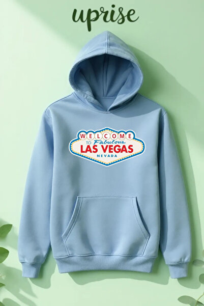 Vordevia Hanorac Las Vegas cu imprimeu din bumbac cu supradimensionat fire