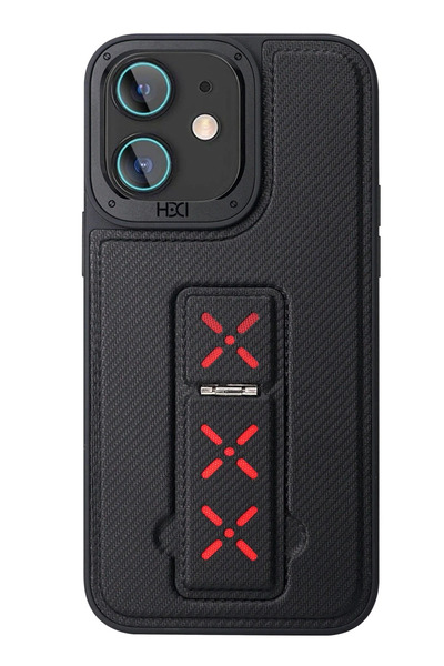 Fuchsia iPhone 11 HBC-248 Lima Standlı Kapak - Siyah