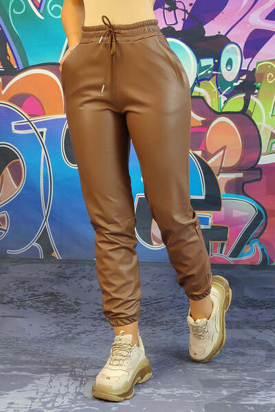 WildFashion Fashion warm imitation leather pants G801-8