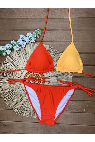 VAJESTO Γυναικείο σετ μπικίνι με κορδόνια ελαστικό ύφασμα με κορδόνια σε σχήμα τριγώνου