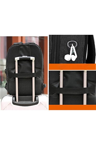 zola Rucsac de călătorie Zola®, unisex, impermeabil, port USB, sistem de prindere pentru cărucior, negru