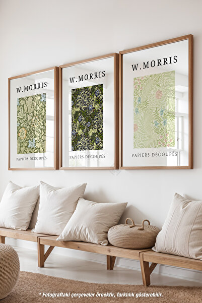 Basquiart Set de 3 postere vintage cu ramă din lemn, set de picturi nr:10