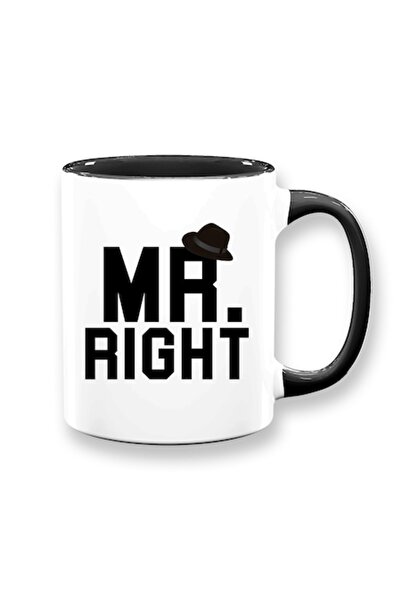 OEM Cană personalizată cu mesajul „Mr. Right”, Model 1, Betaprint, albă cu in...
