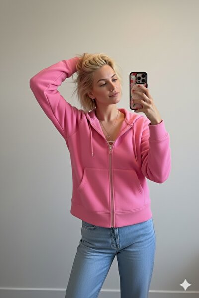 blausee wear Jachetă de sport roz pentru femei, din bumbac, sezon nou, fără i...