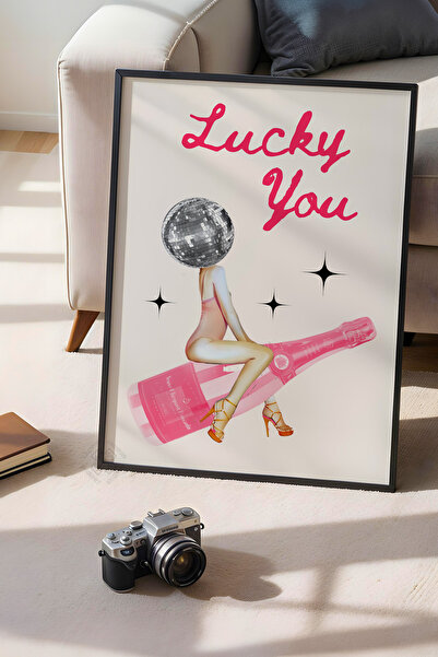 Basquiart Poster cu ramă neagră din seria Lucky You, decor de perete nr:90