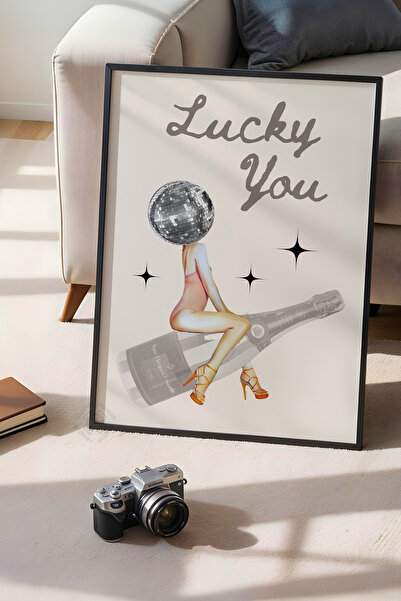 Basquiart Poster cu ramă neagră din seria Lucky You, decor de perete nr:11