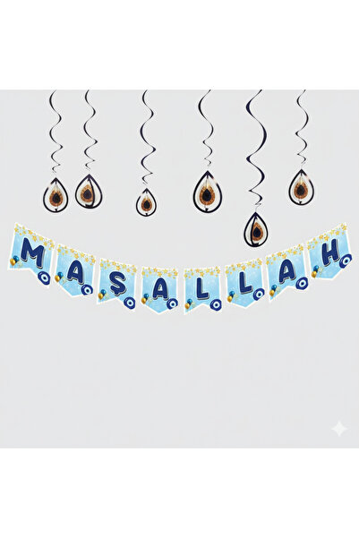Deniz Party Store 3D SÜNNET TAVAN SÜS NAZAR BONCUĞU SARKIT Yıldız Detaylı Maş...