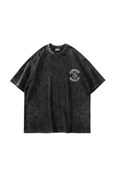 Sekizbiraltı Μπλουζάκι με στάμπα Sons Of Anarchy Oversize Unisex που πλένεται σε μαύρο χρώμα