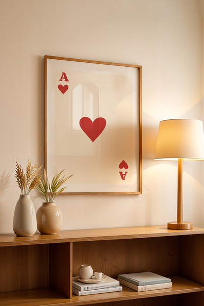 Basquiart Poster cu ramă din lemn din seria Lucky You, decor de perete nr:70