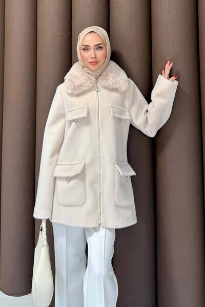 Melike Tatar Γούνινο κοντό παλτό 32-2501