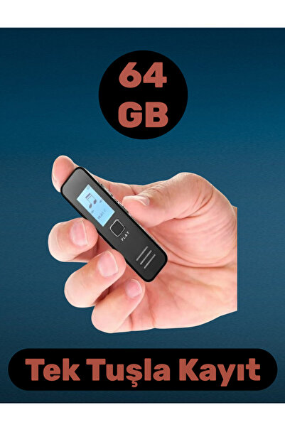 Kingboss Ses Kayıt Cihazı LCD Ekranlı Güclü Batarya 64GB Cihaz Üzerinden Kayı...