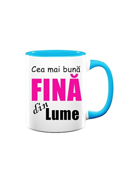 OEM Cană personalizată pentru fină cu mesajul: „Cea mai bună fină din lume”, design roz, Bet