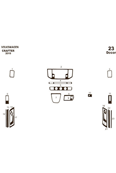 Marscockpitdesign فولكس فاجن كرافتر بيانو أسود 23 قطعة بعد 2019