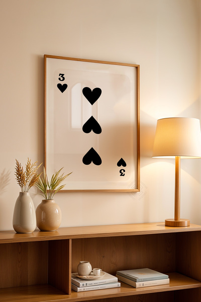 Basquiart Poster cu ramă din lemn din seria Lucky You, decor de perete nr:117