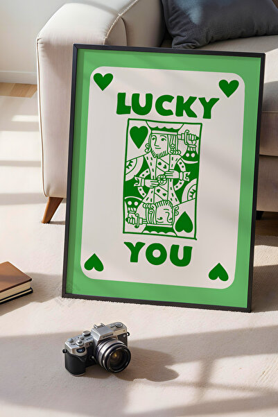 Basquiart Poster cu ramă neagră din seria Lucky You, decor de perete nr:128