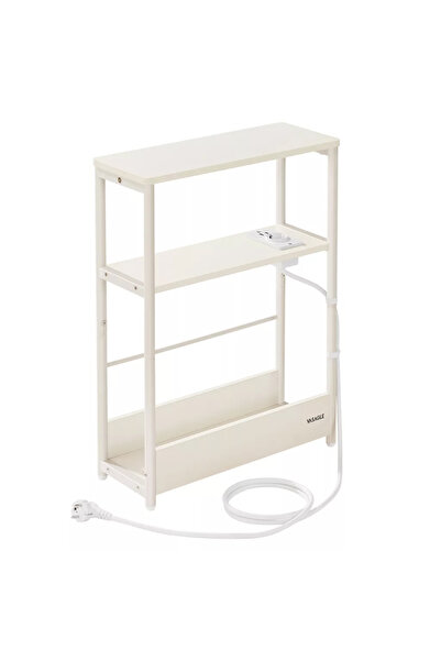 VASAGLE Narrow Table with Socket and USB Charging Ports, 3 Shelves, 45x18x58 ...