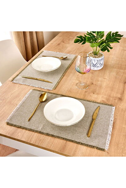 Evidea Soft Plaid 2'li Amerikan Servis - Yeşil - 30x50 cm