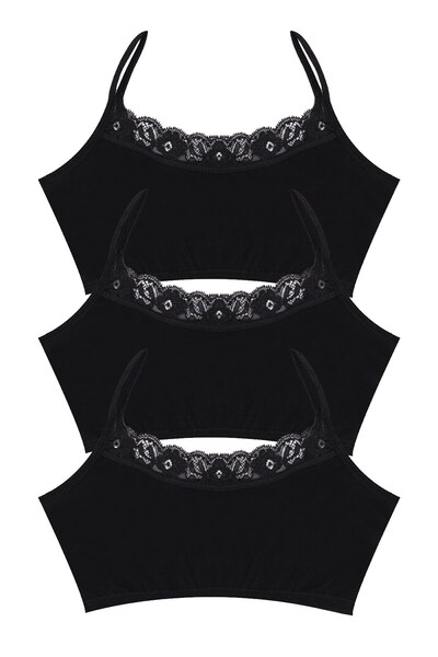 Öts Κοριτσίστικο μπουστάκι 3 τεμαχίων με κορδόνια χωρίς επένδυση (96% βαμβάκι - 4% ελαστάνη)