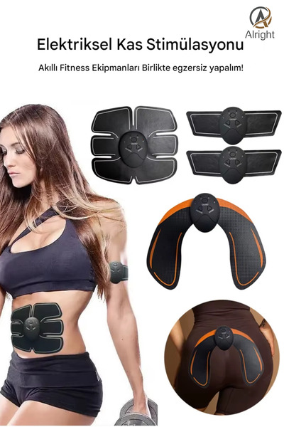 Alright Dijital Ekranlı 18 Modlu Karın Kol Bacak Kalça Yağ Yakma Kas Geliştir...