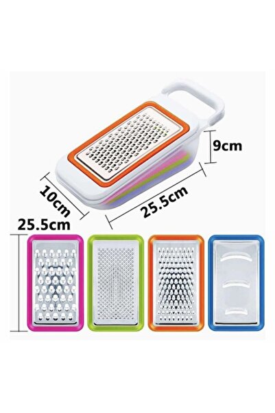GIA'S WORLD Grater with Bowl 4 Pieces 17 x 10 cm Multifunctional - Multicolor
