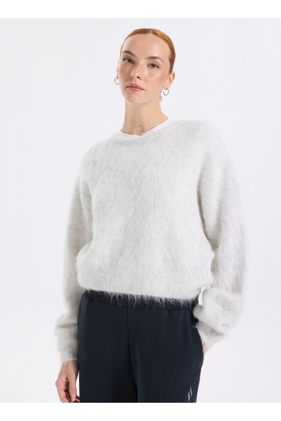 American Vintage Yuvarlak Yaka Standart Gri Kazak Kadın NIB18AH25POL