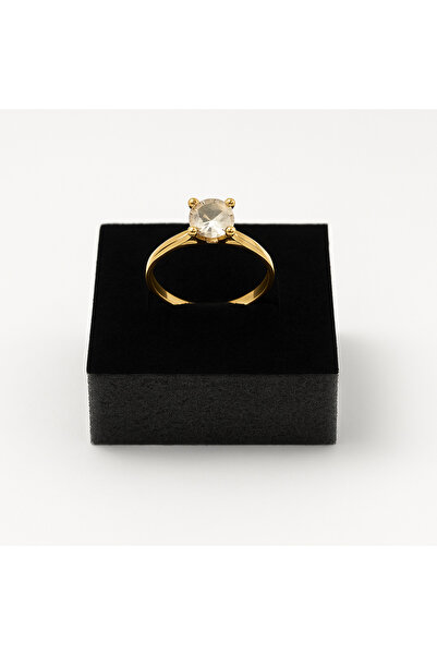 Bittox خاتم نسائي أنيق مطلي بالفولاذ مع تفاصيل حجر الكريستال اللامع - منتج رائج