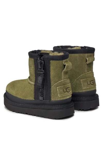 UGG Mini Fermuarlı Logo Çocuk Botu – Petrol