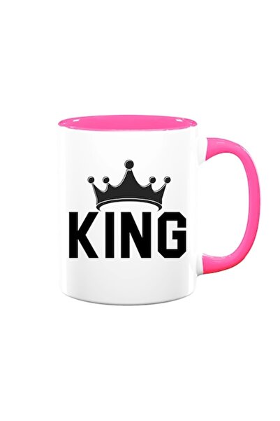 OEM Cană personalizată cu mesaj: „Rege”, model Crown, Betaprint, albă cu inte...